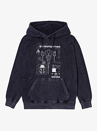 Star Wars The Mandalorian N-1 Starfighter Schematic Mineral Wash Hoodie