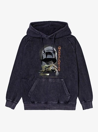 Star Wars The Mandalorian Wherever I Go Mineral Wash Hoodie