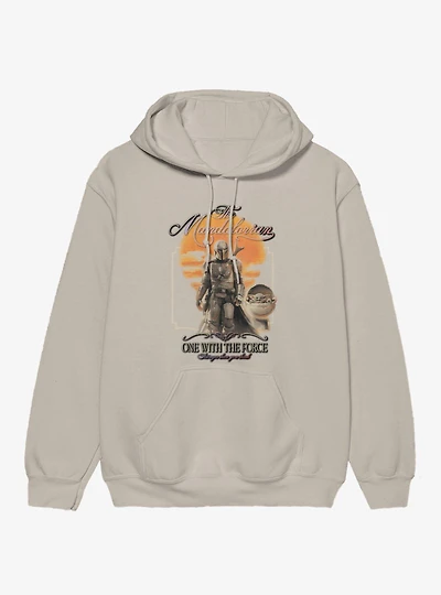 Star Wars The Mandalorian One With Force Western Poster Hoodie