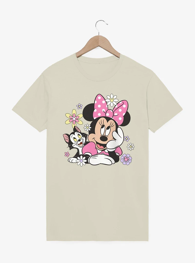 Disney Minnie Mouse Cat Flowers T-Shirt