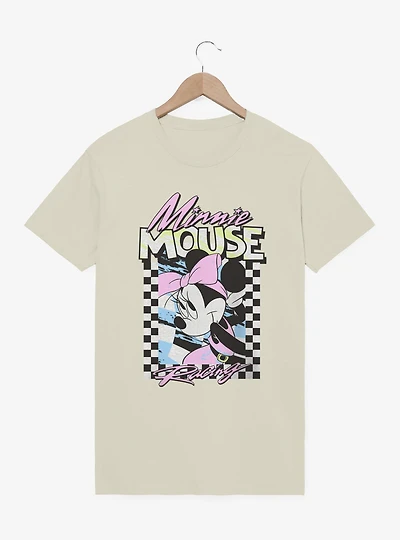 Disney Minnie Mouse Racing Checkered Frame T-Shirt