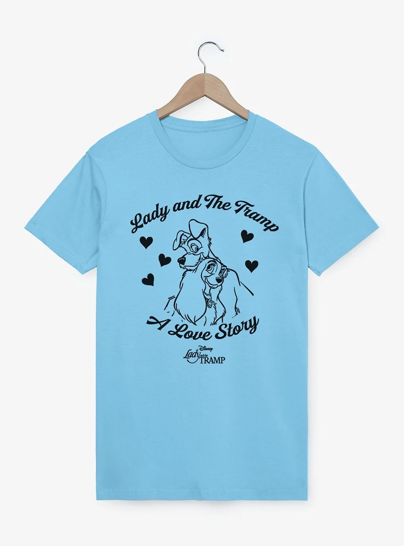 Disney Lady And The Tramp A Love Story Hearts T-Shirt