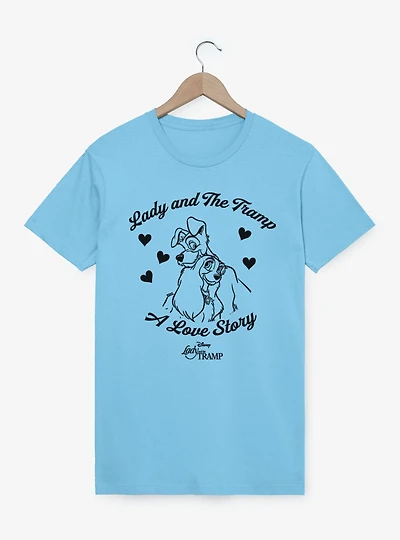 Disney Lady And The Tramp A Love Story Hearts T-Shirt