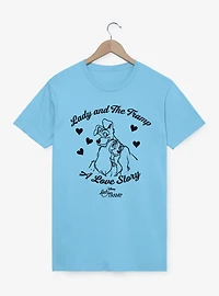 Disney Lady And The Tramp A Love Story Hearts T-Shirt