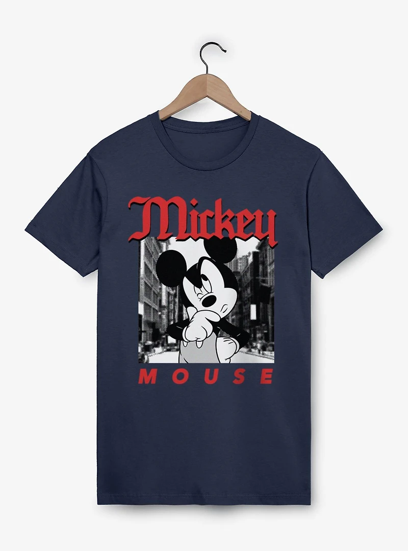Disney Mickey Mouse Thinking On The Street Photo T-Shirt