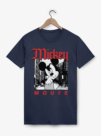 Disney Mickey Mouse Thinking On The Street Photo T-Shirt