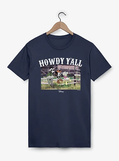Disney Mickey Mouse Howdy Y'all Fence Post Group T-Shirt