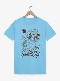 Disney Mickey Mouse Saddle Up Wild Ride Line Art T-Shirt