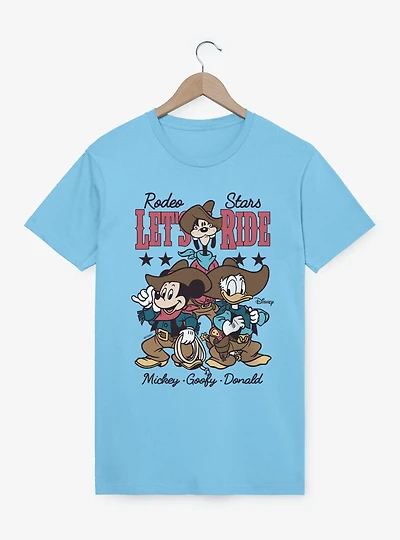 Disney Mickey Mouse Rodeo Stars Let's Ride Goofy Donald T-Shirt