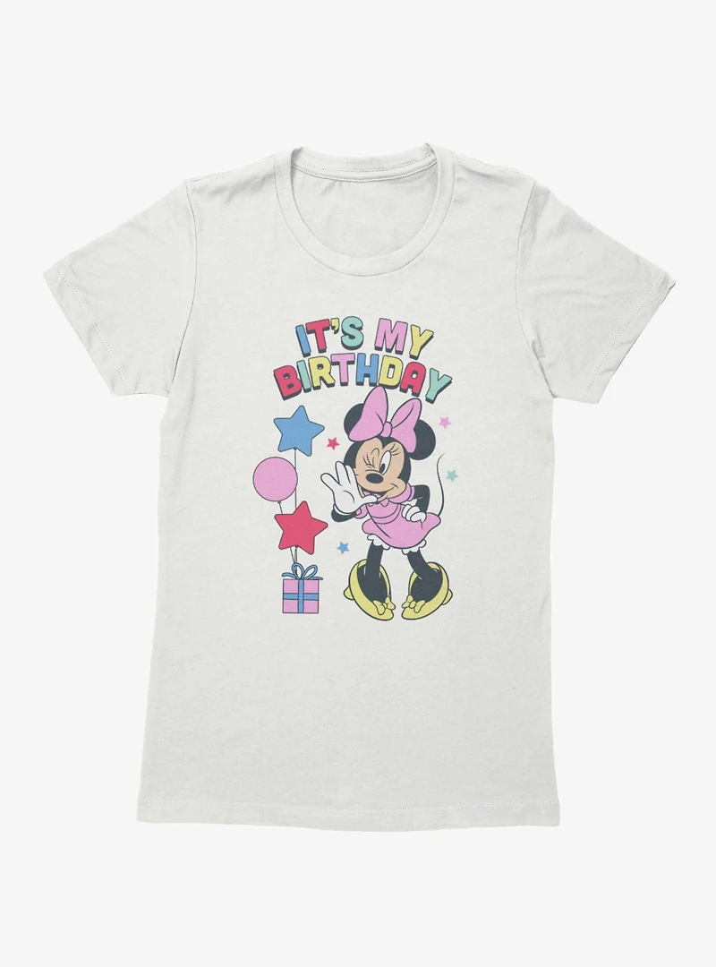 Disney Minnie Mouse It's My Birthday Wink And Whisper Womens T-Shirt