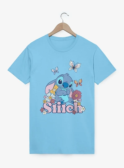 Disney Lilo & Stitch Flowers And Butterfly T-Shirt