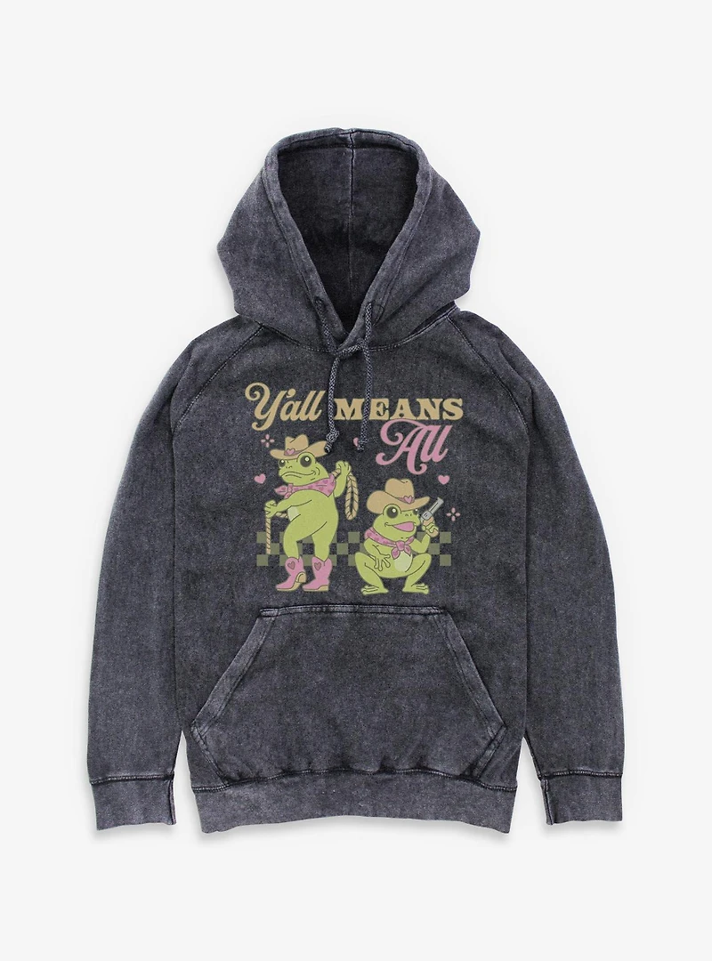 Y?all Means All Western Frogs Pride Mineral Wash Hoodie BoxLunch Exclusive