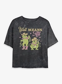 Y?all Means All Western Frogs Pride Womens Mineral Wash Crop T-Shirt BoxLunch Exclusive