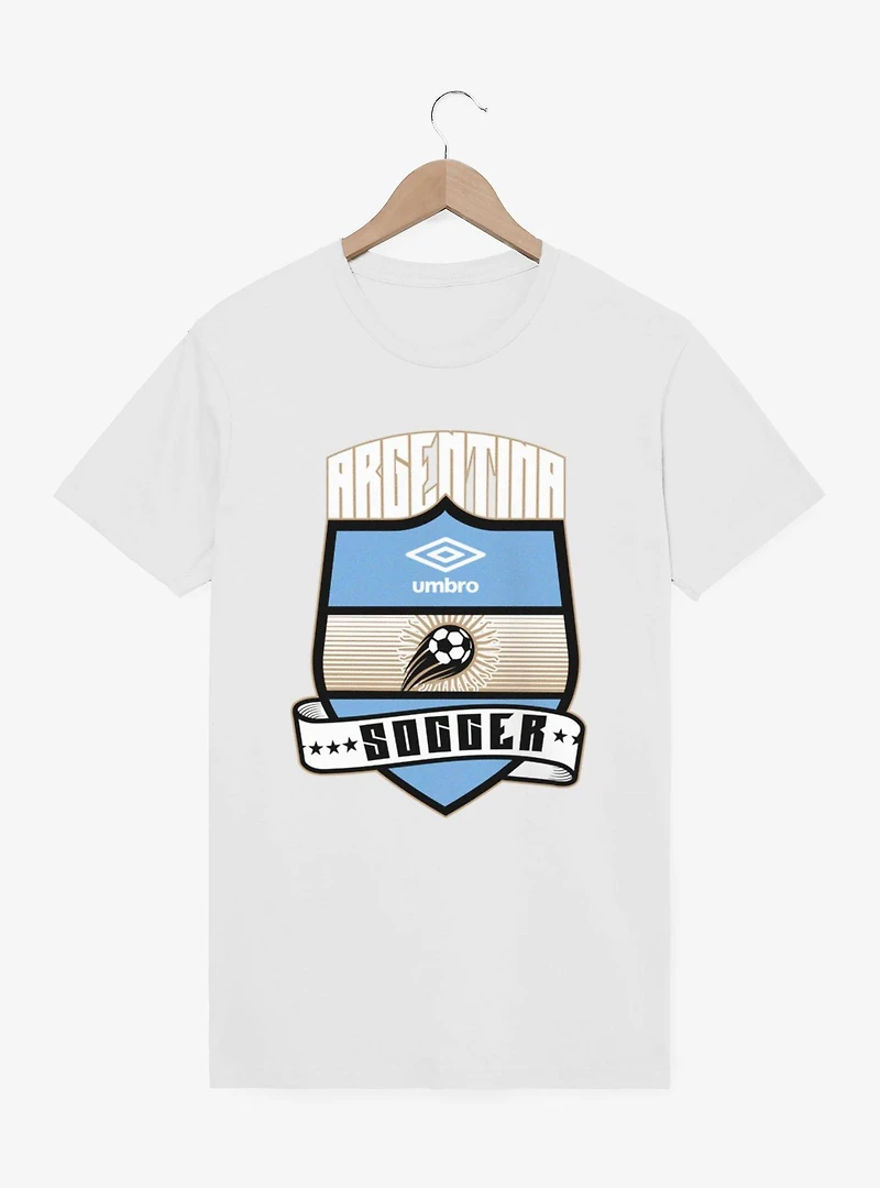 Umbro Soccer Argentina Ribbon Shield Crest T-Shirt