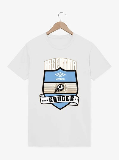 Umbro Soccer Argentina Ribbon Shield Crest T-Shirt