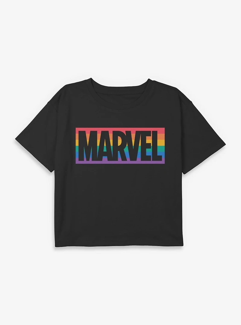 Marvel Rainbow Logo Youth Girls Boxy T-Shirt