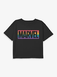 Marvel Rainbow Logo Youth Girls Boxy T-Shirt