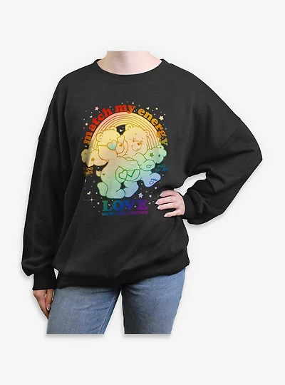 Care Bears Match My Energy Love Womens Oversized Sweatshirt