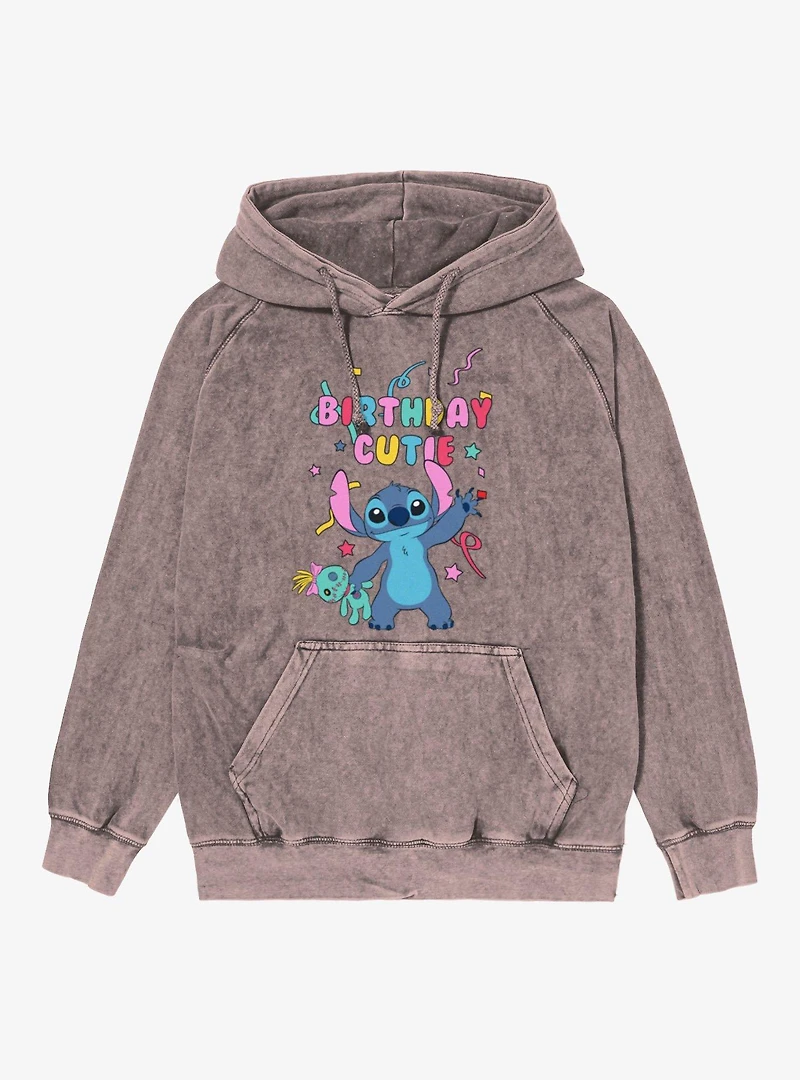 Disney Lilo & Stitch Birthday Cutie Confetti Wave Mineral Wash Hoodie