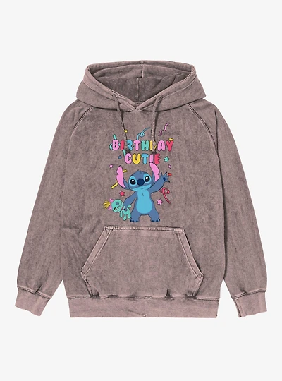 Disney Lilo & Stitch Birthday Cutie Confetti Wave Mineral Wash Hoodie