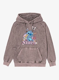 Disney Lilo & Stitch Flowers And Butterfly Mineral Wash Hoodie