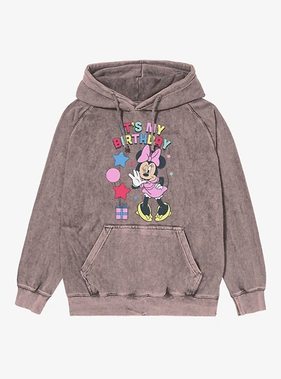 Disney Minnie Mouse It's My Birthday Wink And Whisper Mineral Wash Hoodie