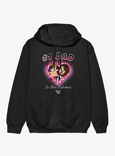 Disney Phineas And Ferb Number 1 Dad Flame Heart Dr. Doofenshmirtz Hoodie