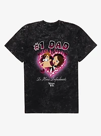 Disney Phineas And Ferb Number 1 Dad Flame Heart Dr. Doofenshmirtz Mineral Wash T-Shirt