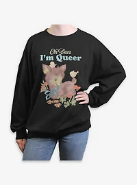 Queer Deer Womens Oversized Sweatshirt BoxLunch Exclusive