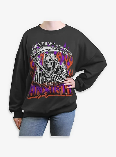 I Don't Have A Gender Anxiety Womens Oversized Sweatshirt BoxLunch Exclusive