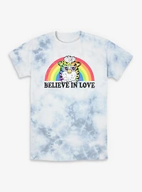 Furby Believe Love Rainbow Tie-Dye T-Shirt
