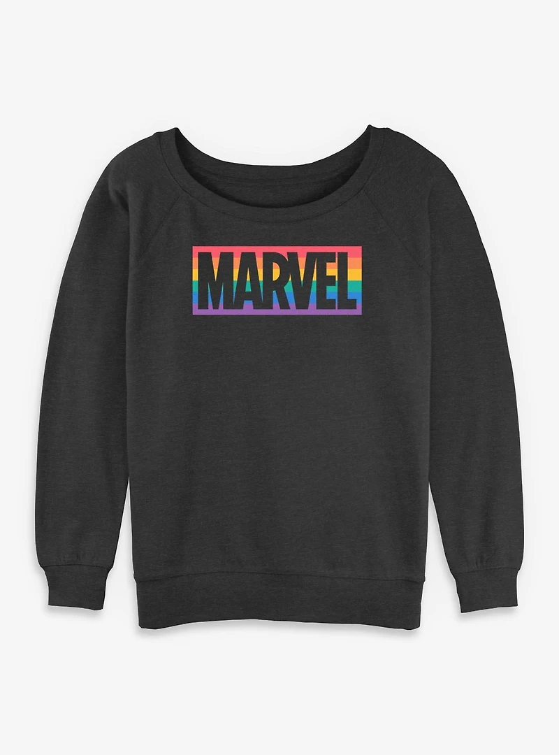 Marvel Rainbow Logo Womens Slouchy Sweatshirt