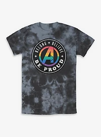 Marvel Avengers Logo Belong Believe Be Proud Tie-Dye T-Shirt