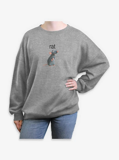 Disney Pixar Ratatouille Rat Womens Oversized Sweatshirt