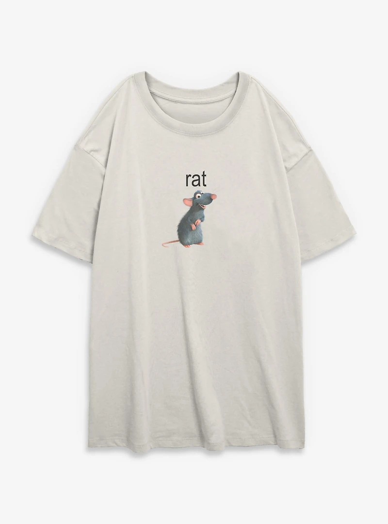 Disney Pixar Ratatouille Rat Womens Oversized T-Shirt