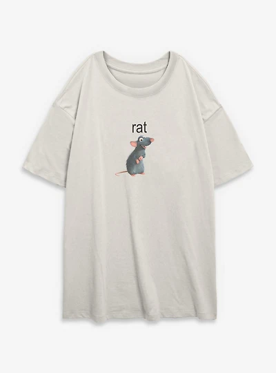 Disney Pixar Ratatouille Rat Womens Oversized T-Shirt