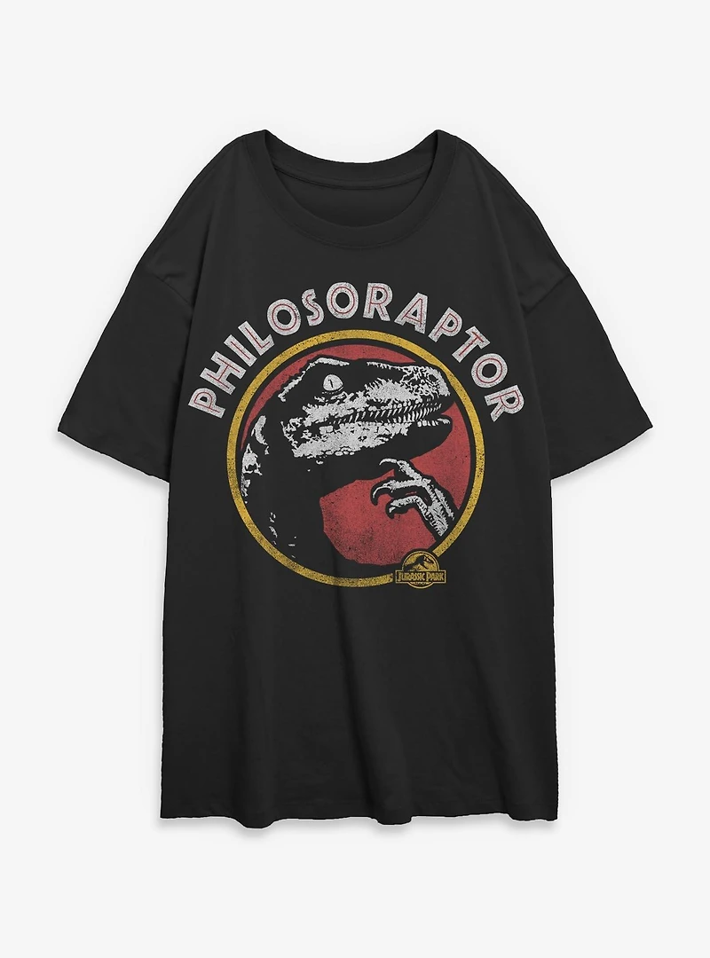 Jurassic Park Philoso Raptor Womens Oversized T-Shirt