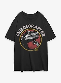 Jurassic Park Philoso Raptor Womens Oversized T-Shirt