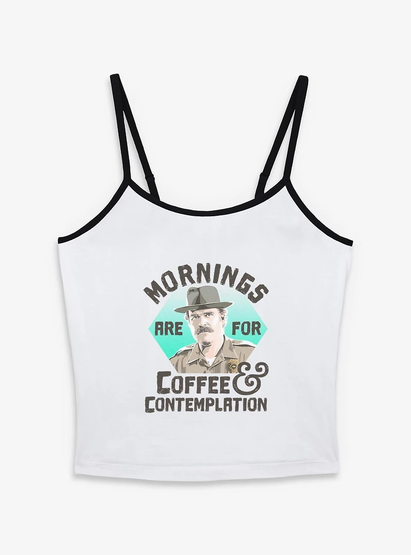 Stranger Things Hopper Coffee Morning Womens Cami