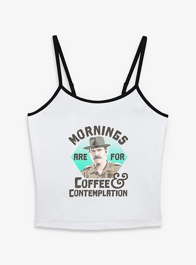 Stranger Things Hopper Coffee Morning Womens Cami