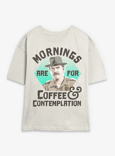 Stranger Things Hopper Coffee Morning Womens Skimmer Tee