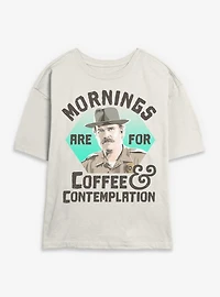 Stranger Things Hopper Coffee Morning Womens Skimmer Tee