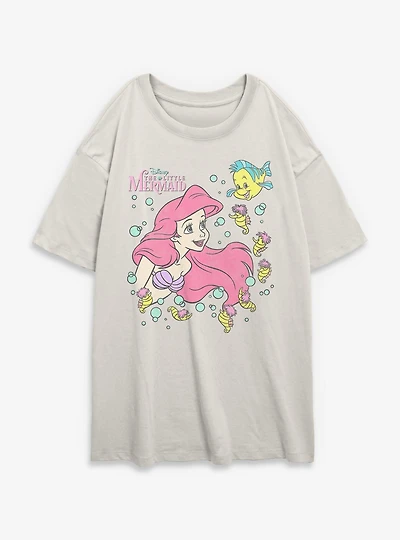 Disney The Little Mermaid Ariel N Friends Womens Oversized T-Shirt