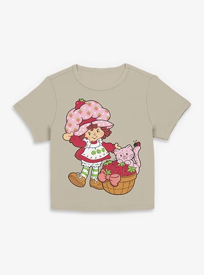 Strawberry Shortcake Custard Basket Womens Baby Tee