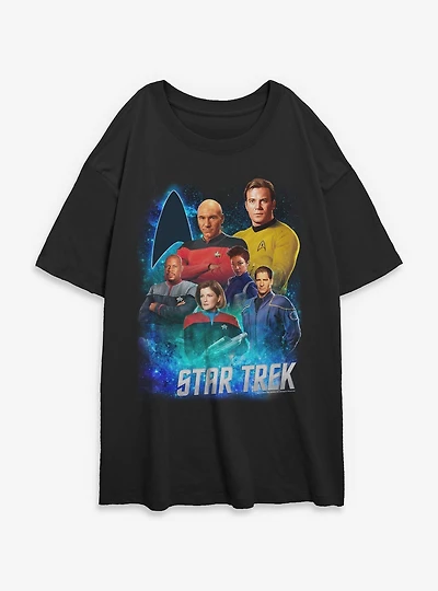 Star Trek Legendary Captains Womens Oversized T-Shirt
