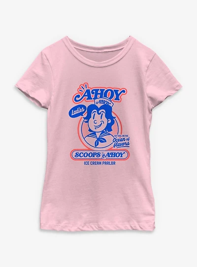 Stranger Things Retro Ahoy Badge Youth Girls T-Shirt