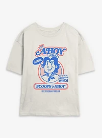 Stranger Things Retro Ahoy Badge Womens Skimmer Tee