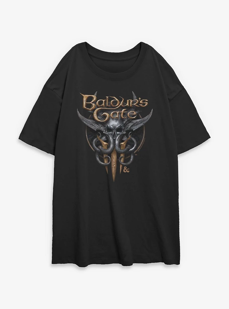 Dungeons & Dragons Logo Womens Oversized T-Shirt