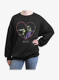 Universal Monsters Frankenstein & Bride Of Love Womens Oversized Sweatshirt