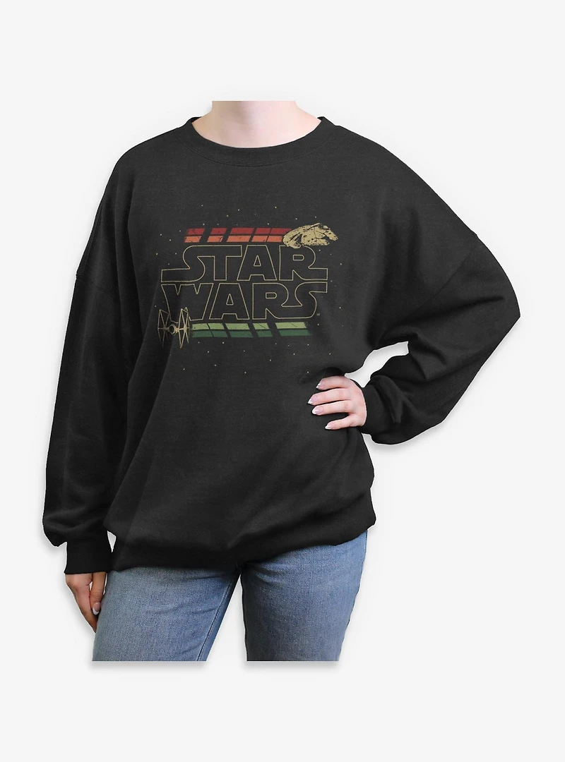 Disney Star Wars Retro Womens Oversized Sweatshirt
